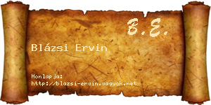 Blázsi Ervin névjegykártya